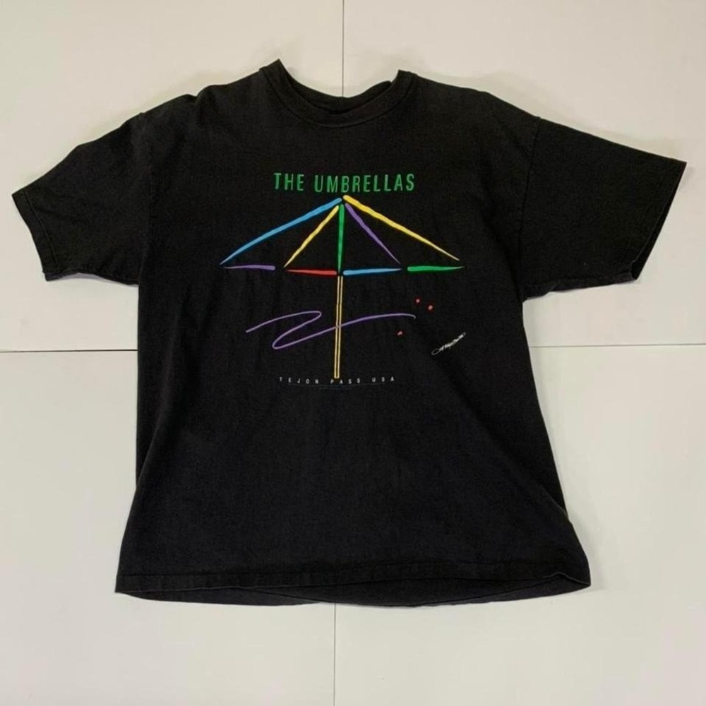 Vintage 1991 T-SHIRT The Umbrellas LARGE Tejon Pass Japan USA Event Shirt
